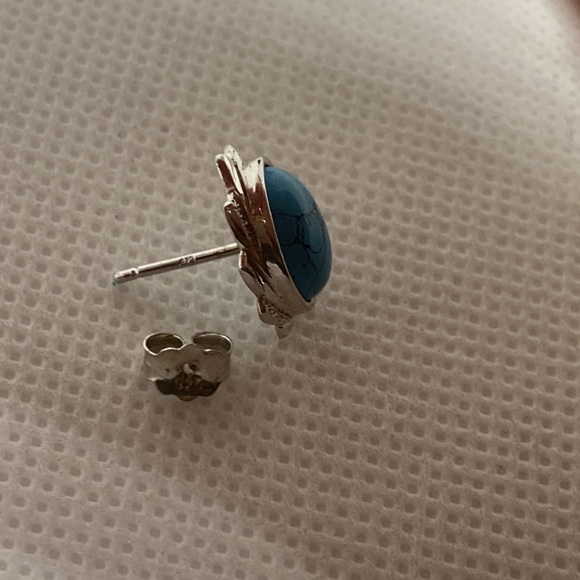 Sterling and Turquoise Earrings - Picture 6 of 6